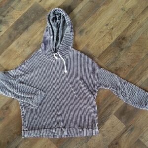 Striped Black and White Men's Hoodie Sweater
